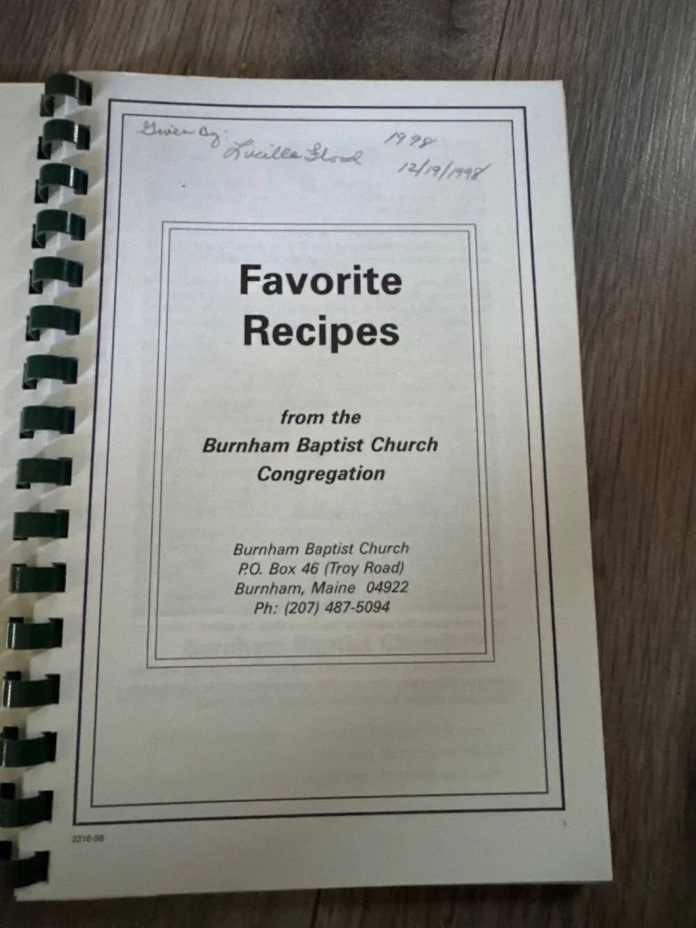 Variety Pack Favorite Recipes Spiral-Bound Cookbook By Burnham Baptist Church Co